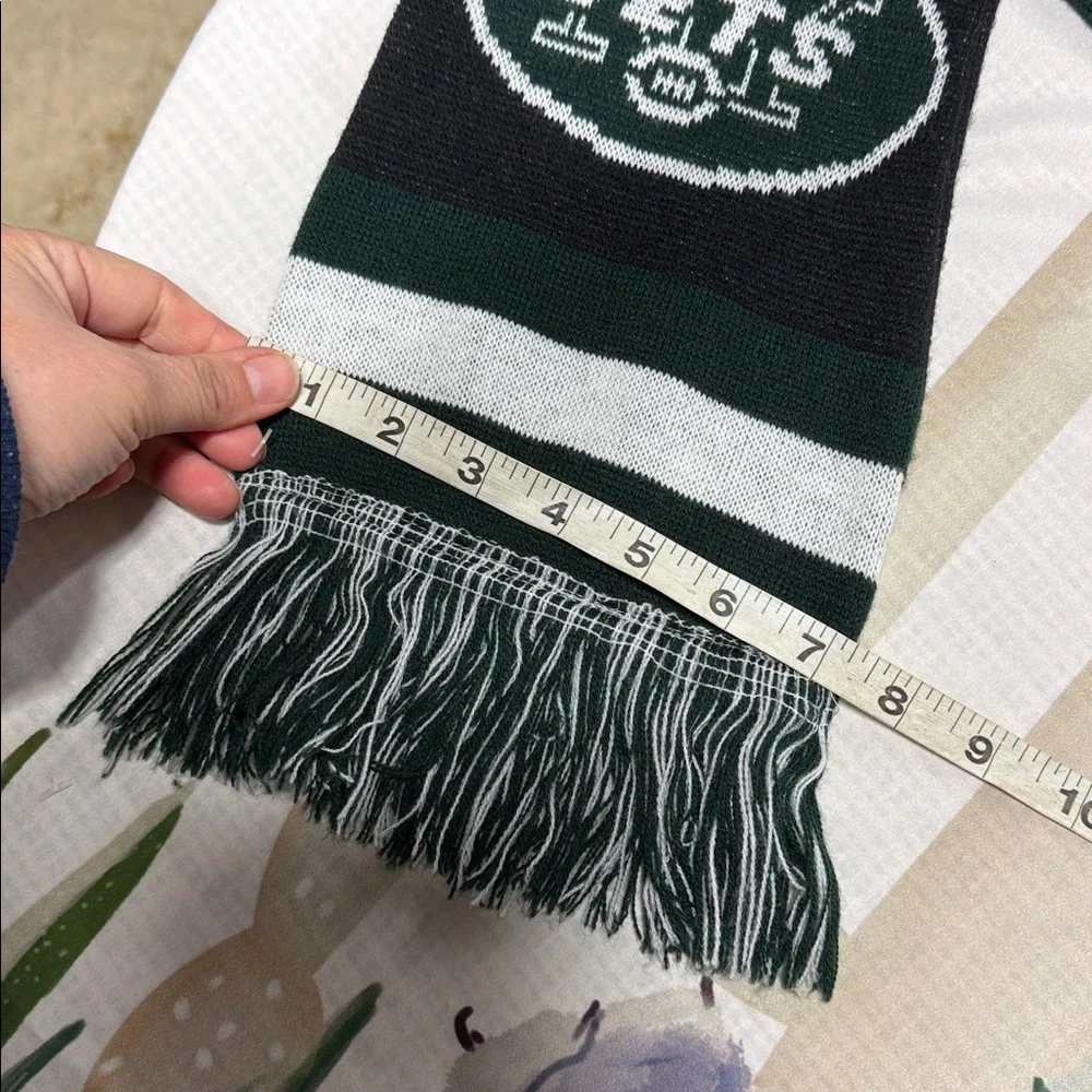 New York Jets Green and White Knit open Scarf unisex